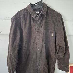 Men's Heather Brown Woolrich Button-Up Shirt